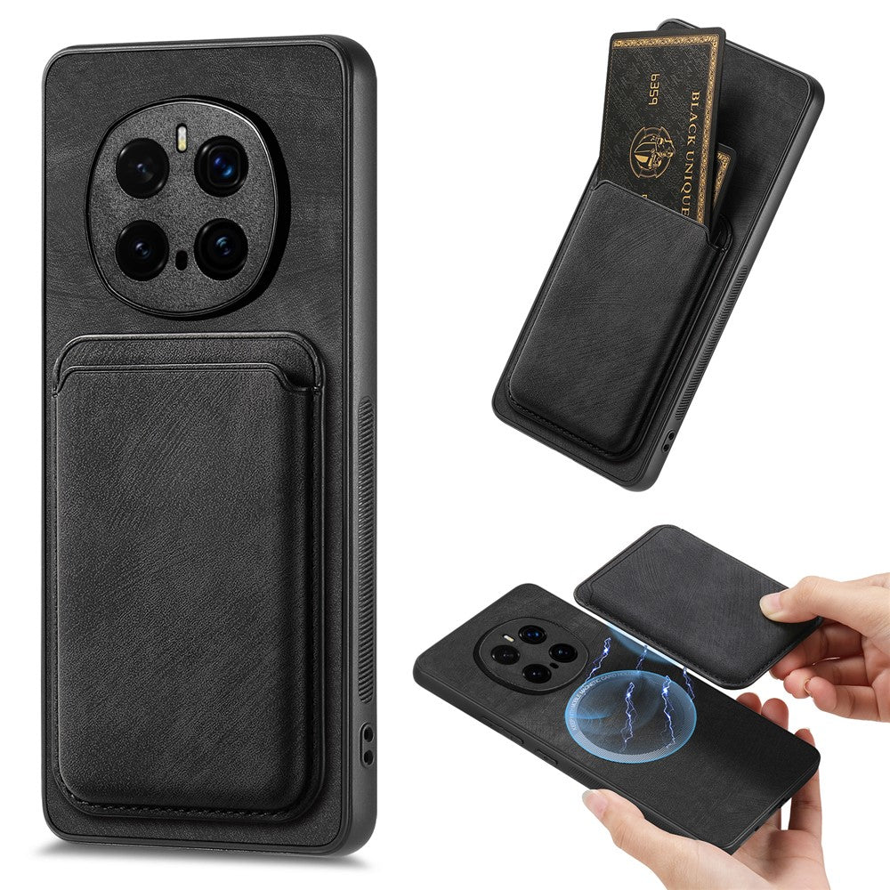 For Honor Magic7 Pro 5G Magnetic Case Leather Back Cover with Detachable Card Holder