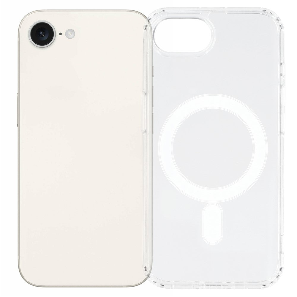 iPhone 17e/16e-skal kompatibelt med MagSafe TPU + genomskinligt akrylfodral