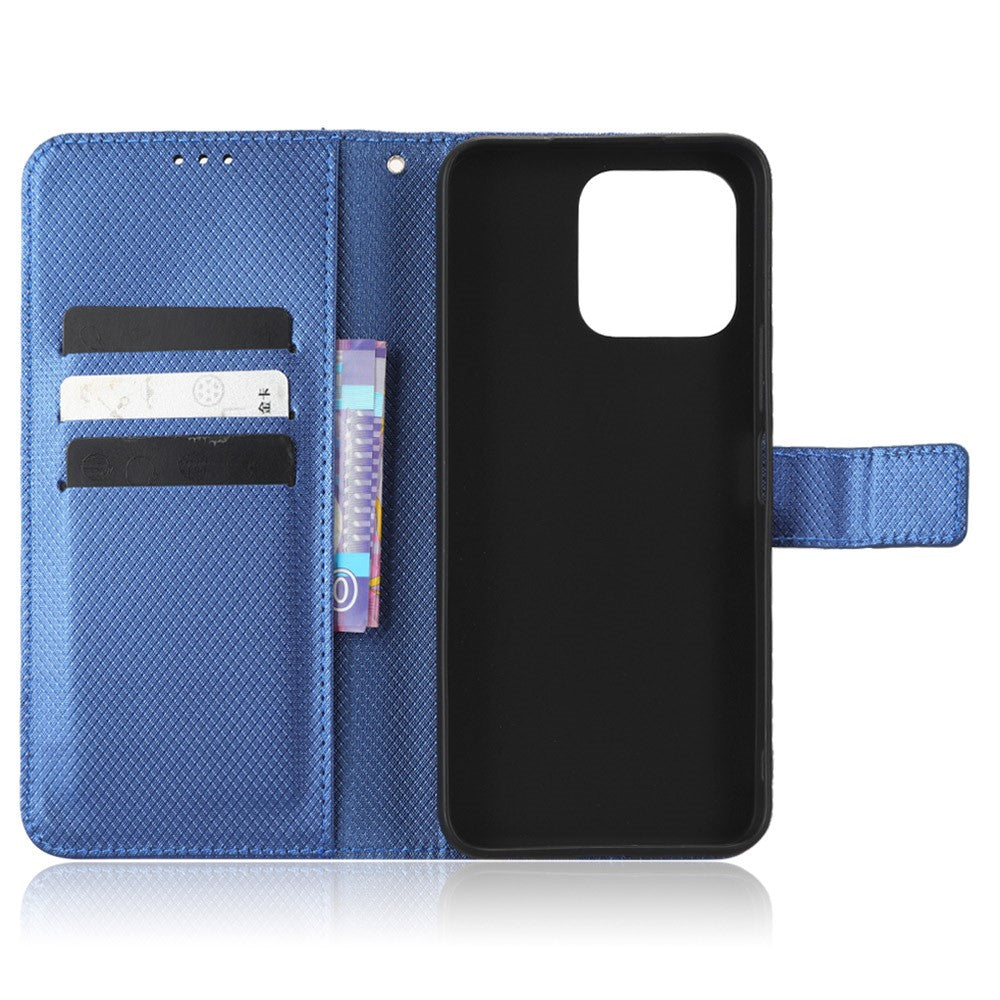 Diamanttekstur Telefoncover til Honor 70 Lite 5G / X6 4G / Honor Play6C / X8 5G Ridsefast Telefonfolio Flip Læderpung Etui med Stand
