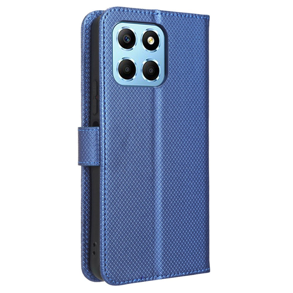 Diamanttekstur Telefoncover til Honor 70 Lite 5G / X6 4G / Honor Play6C / X8 5G Ridsefast Telefonfolio Flip Læderpung Etui med Stand