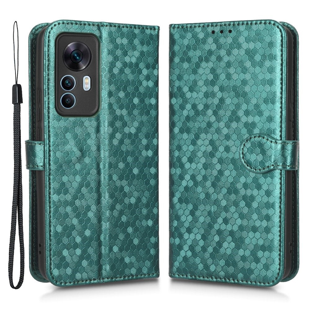 Drop-proof Phone Case For Xiaomi Redmi K50 Ultra 5G / 12T 5G, Dot Pattern Imprinted Stand Cell Phone Flip Leather Wallet Cover with Strap