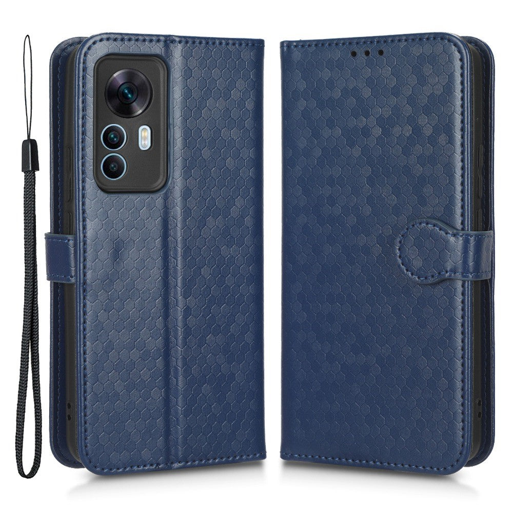 Drop-proof Phone Case For Xiaomi Redmi K50 Ultra 5G / 12T 5G, Dot Pattern Imprinted Stand Cell Phone Flip Leather Wallet Cover with Strap