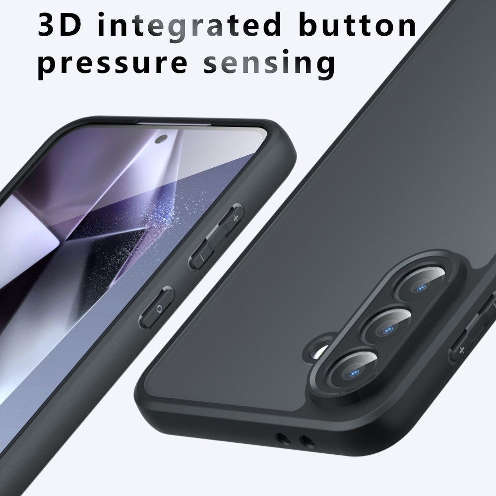 Til Samsung Galaxy A56 5G Cover Skin-Touch TPU + PC Mat Telefonbagcover, Transparent Sort