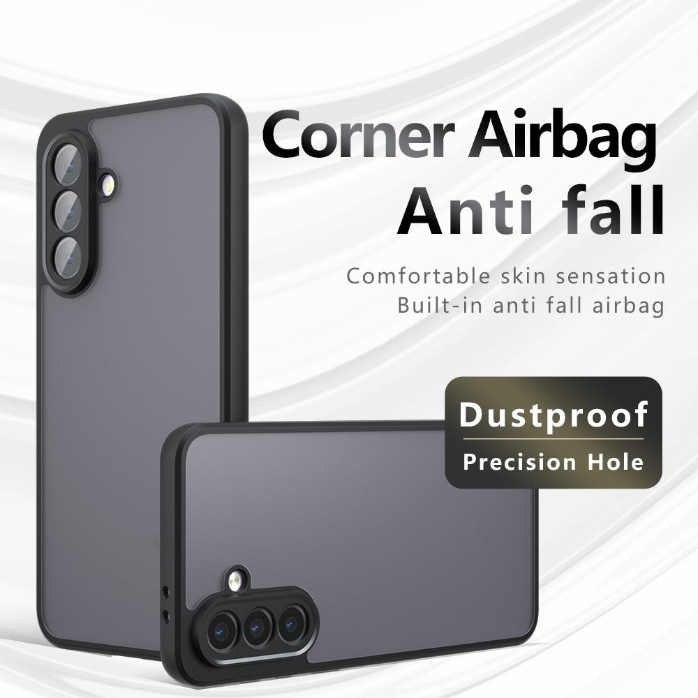 Til Samsung Galaxy A56 5G Cover Skin-Touch TPU + PC Mat Telefonbagcover, Transparent Sort