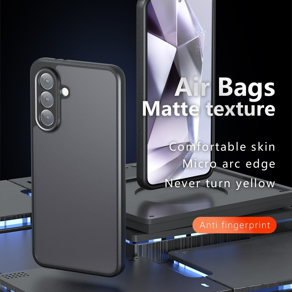 Til Samsung Galaxy A56 5G Cover Skin-Touch TPU + PC Mat Telefonbagcover, Transparent Sort