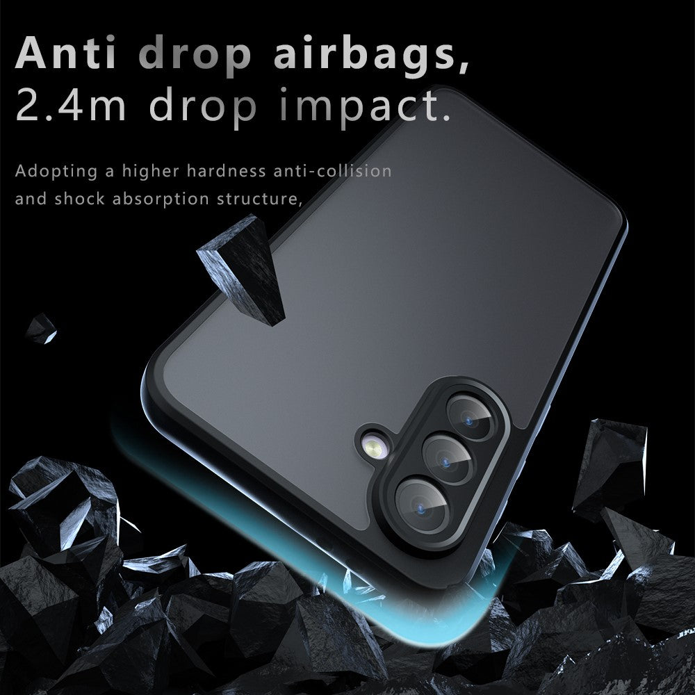 Til Samsung Galaxy A56 5G Cover Skin-Touch TPU + PC Mat Telefonbagcover, Transparent Sort