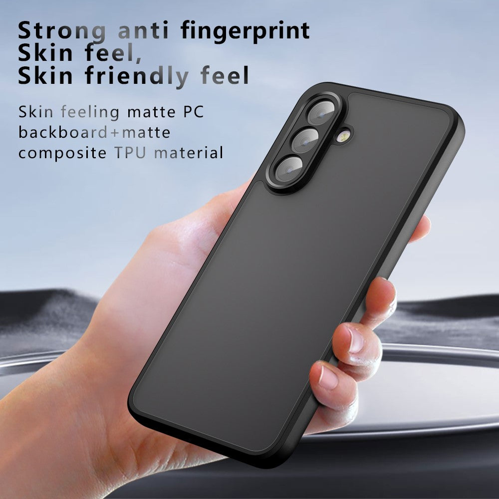 Til Samsung Galaxy A56 5G Cover Skin-Touch TPU + PC Mat Telefonbagcover, Transparent Sort