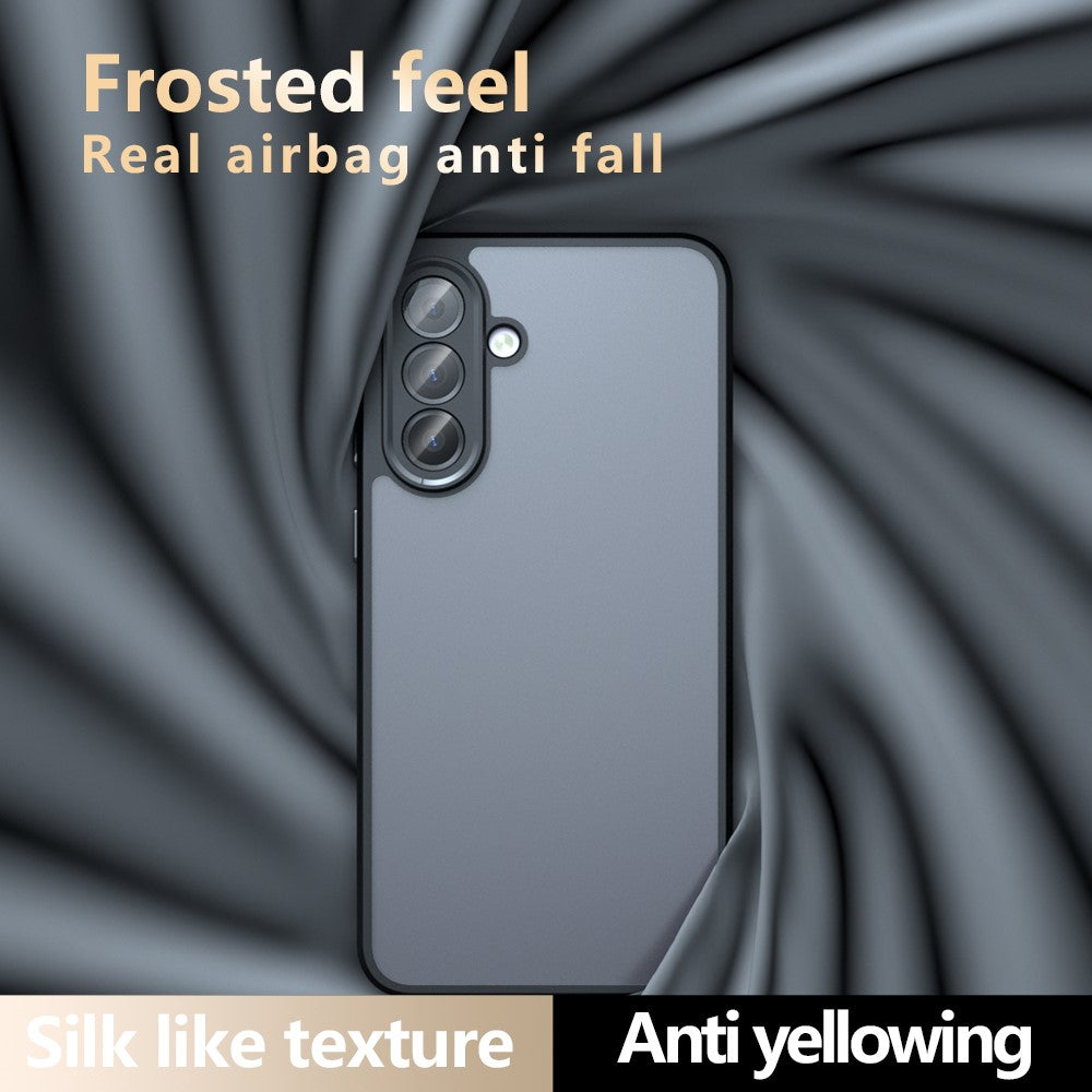 Til Samsung Galaxy A56 5G Cover Skin-Touch TPU + PC Mat Telefonbagcover, Transparent Sort