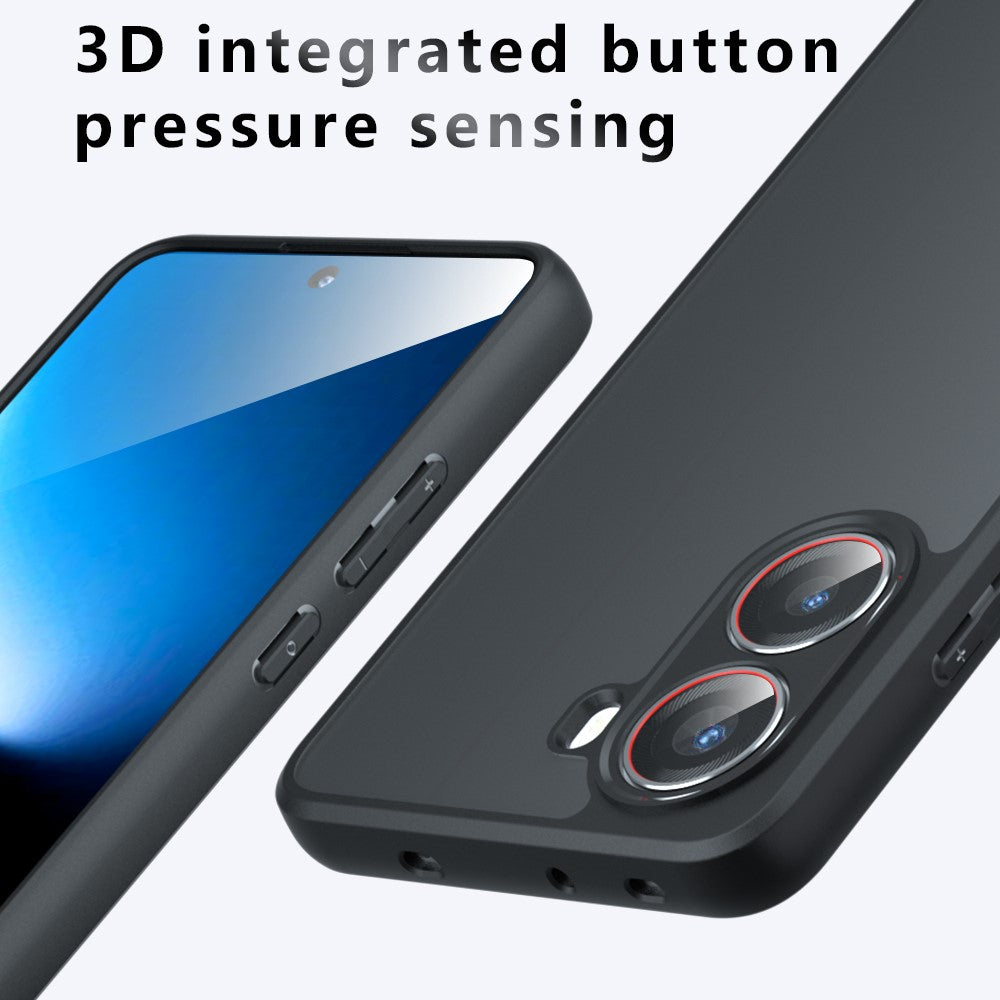 Mattskal till Xiaomi Redmi Turbo 4 5G / Poco X7 Pro 5G Skin-Touch TPU+PC mobilskal, Transparent Svart