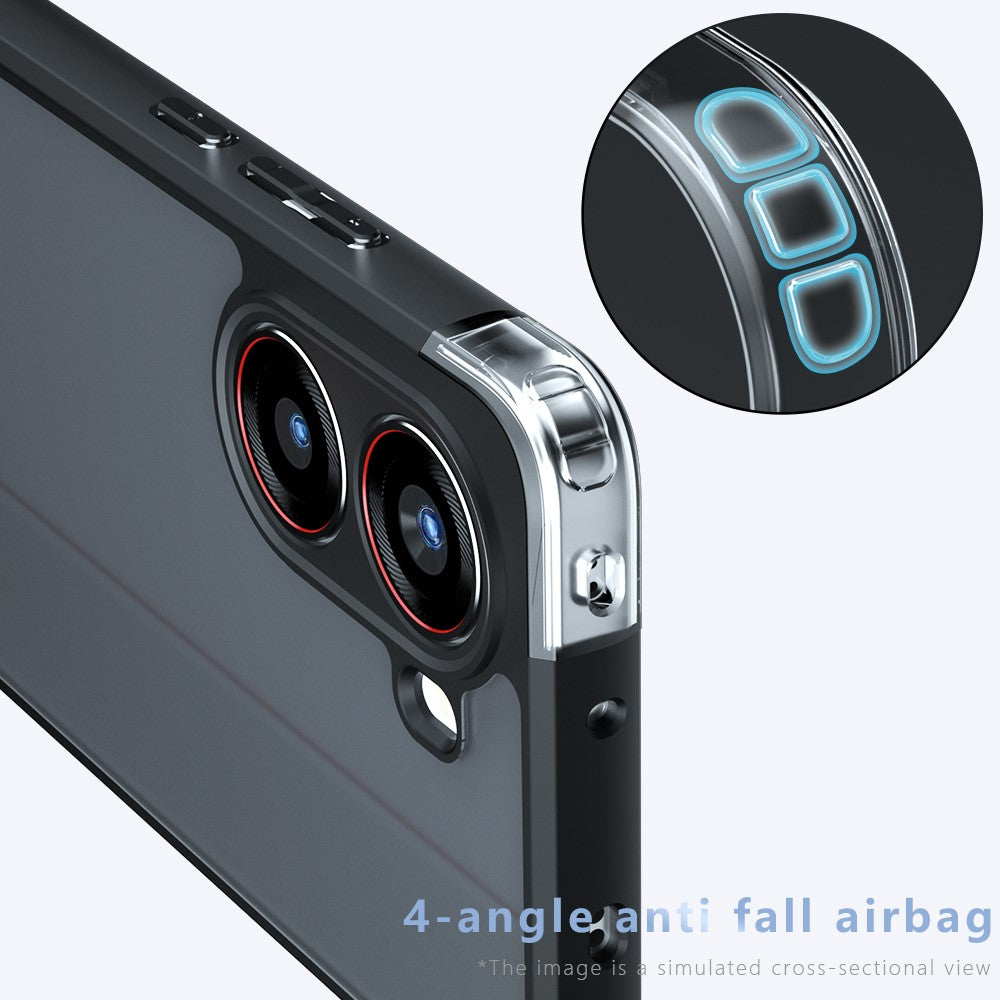 Mattskal till Xiaomi Redmi Turbo 4 5G / Poco X7 Pro 5G Skin-Touch TPU+PC mobilskal, Transparent Svart