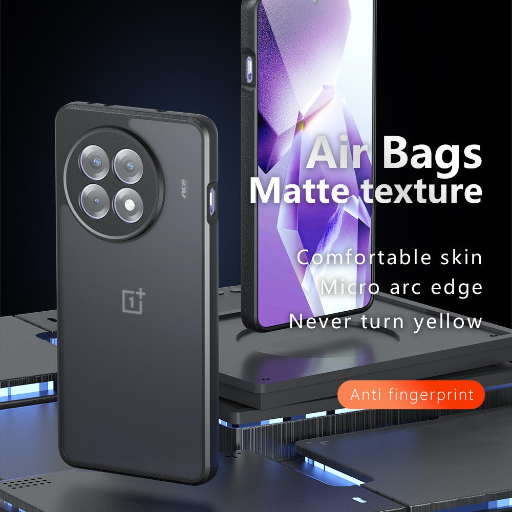 Mattskal för OnePlus 13R 5G / Ace 5 5G / 5 Pro 5G Skin-Touch TPU+PC mobilskal, Transparent Svart