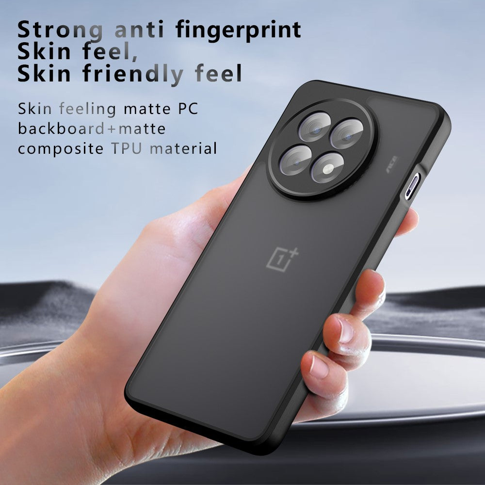 Mattskal för OnePlus 13R 5G / Ace 5 5G / 5 Pro 5G Skin-Touch TPU+PC mobilskal, Transparent Svart