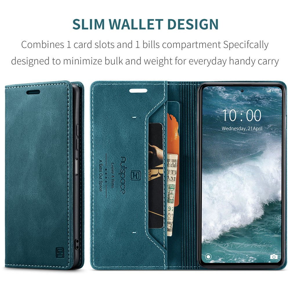 AUTSPACE For Xiaomi Redmi Note 12 Pro+ 5G Wallet Case  A01 Leather Stand Cover with RFID Blocking Card Holder