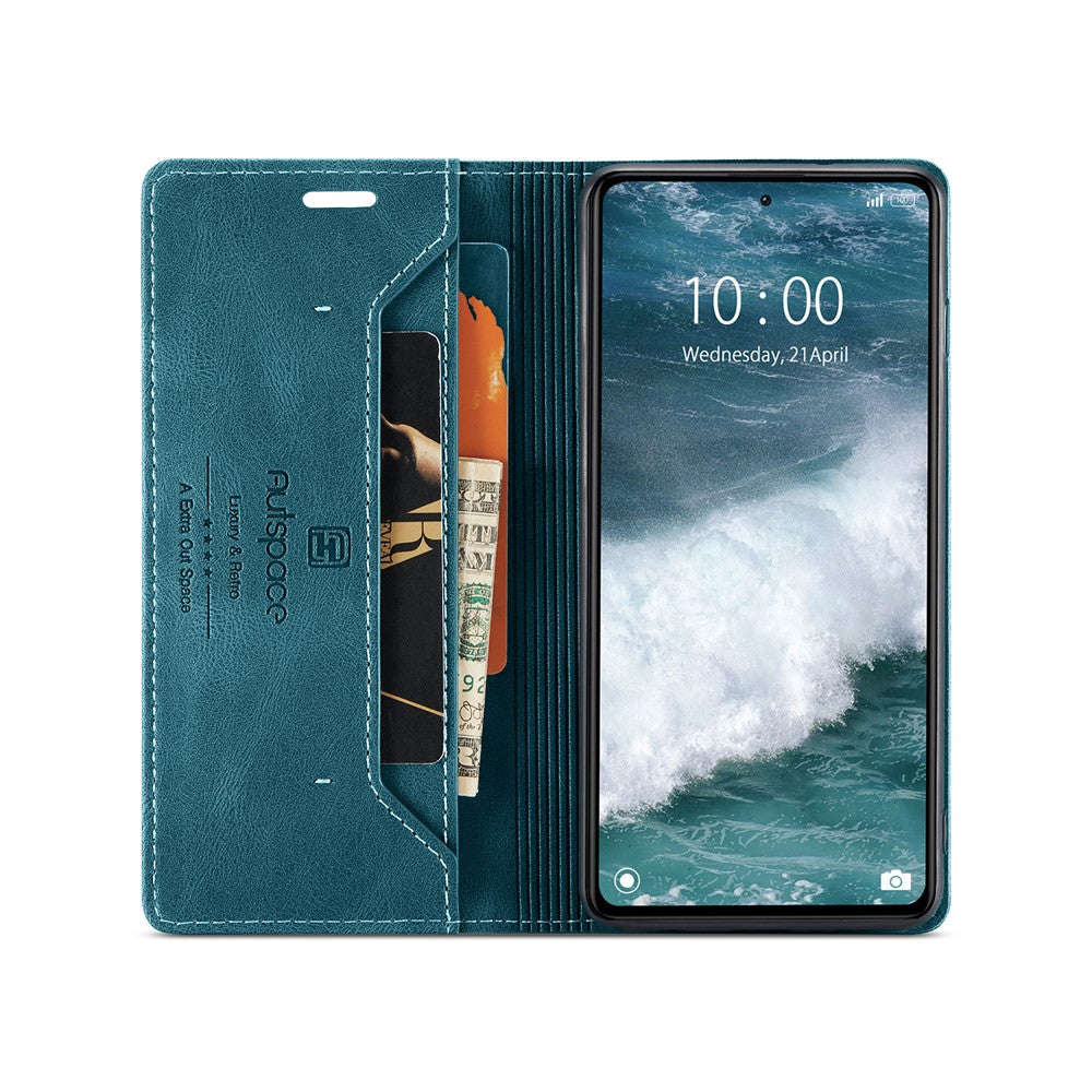 AUTSPACE For Xiaomi Redmi Note 12 Pro+ 5G Wallet Case  A01 Leather Stand Cover with RFID Blocking Card Holder