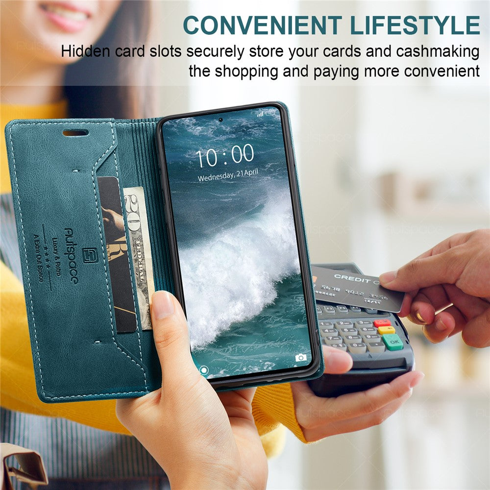 AUTSPACE For Xiaomi Redmi Note 12 Pro+ 5G Wallet Case  A01 Leather Stand Cover with RFID Blocking Card Holder