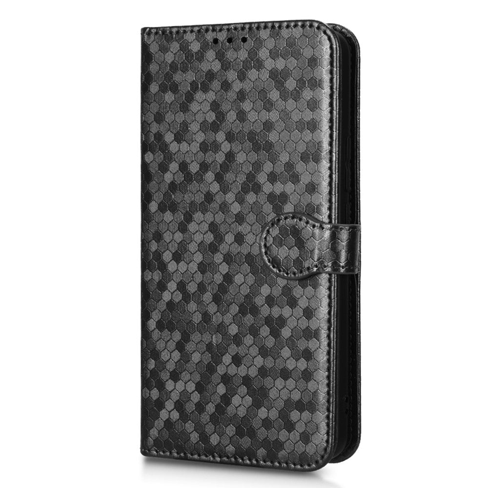 Anti-scratch Cell Phone Case For Xiaomi 12T 5G / Redmi K50 Ultra 5G, PU Leather Dot Pattern Imprinted Stand Phone Wallet Cover with Strap