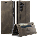 AUTSPACE For Samsung Galaxy S24 Wallet Case  A01 Leather Stand Cover with RFID Blocking Card Holder