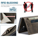 AUTSPACE For Samsung Galaxy S24 Wallet Case  A01 Leather Stand Cover with RFID Blocking Card Holder