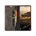 AUTSPACE For Samsung Galaxy S24 Wallet Case  A01 Leather Stand Cover with RFID Blocking Card Holder