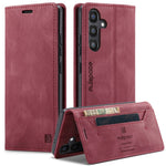 AUTSPACE For Samsung Galaxy S24 Wallet Case  A01 Leather Stand Cover with RFID Blocking Card Holder