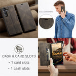 AUTSPACE For Samsung Galaxy S24+ Wallet Case  A01 Leather Stand Cover with RFID Blocking Card Holder