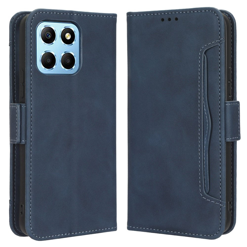 For Honor 70 Lite 5G / X6 4G / Honor Play6C / X8 5G Anti-drop PU Leather Folio Phone Case Stand Multiple Card Slots Magnetic Protective Flip Cell Phone Cover