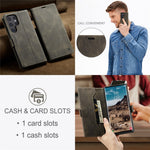 AUTSPACE For Samsung Galaxy S24 Ultra Wallet Case  A01 Leather Stand Cover with RFID Blocking Card Holder
