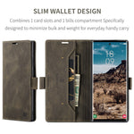 AUTSPACE For Samsung Galaxy S24 Ultra Wallet Case  A01 Leather Stand Cover with RFID Blocking Card Holder