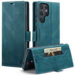 AUTSPACE For Samsung Galaxy S24 Ultra Wallet Case  A01 Leather Stand Cover with RFID Blocking Card Holder