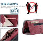 AUTSPACE Til Samsung Galaxy Note20 Wallet Case A01 Læder Stand Cover med RFID-blokerende kortholder