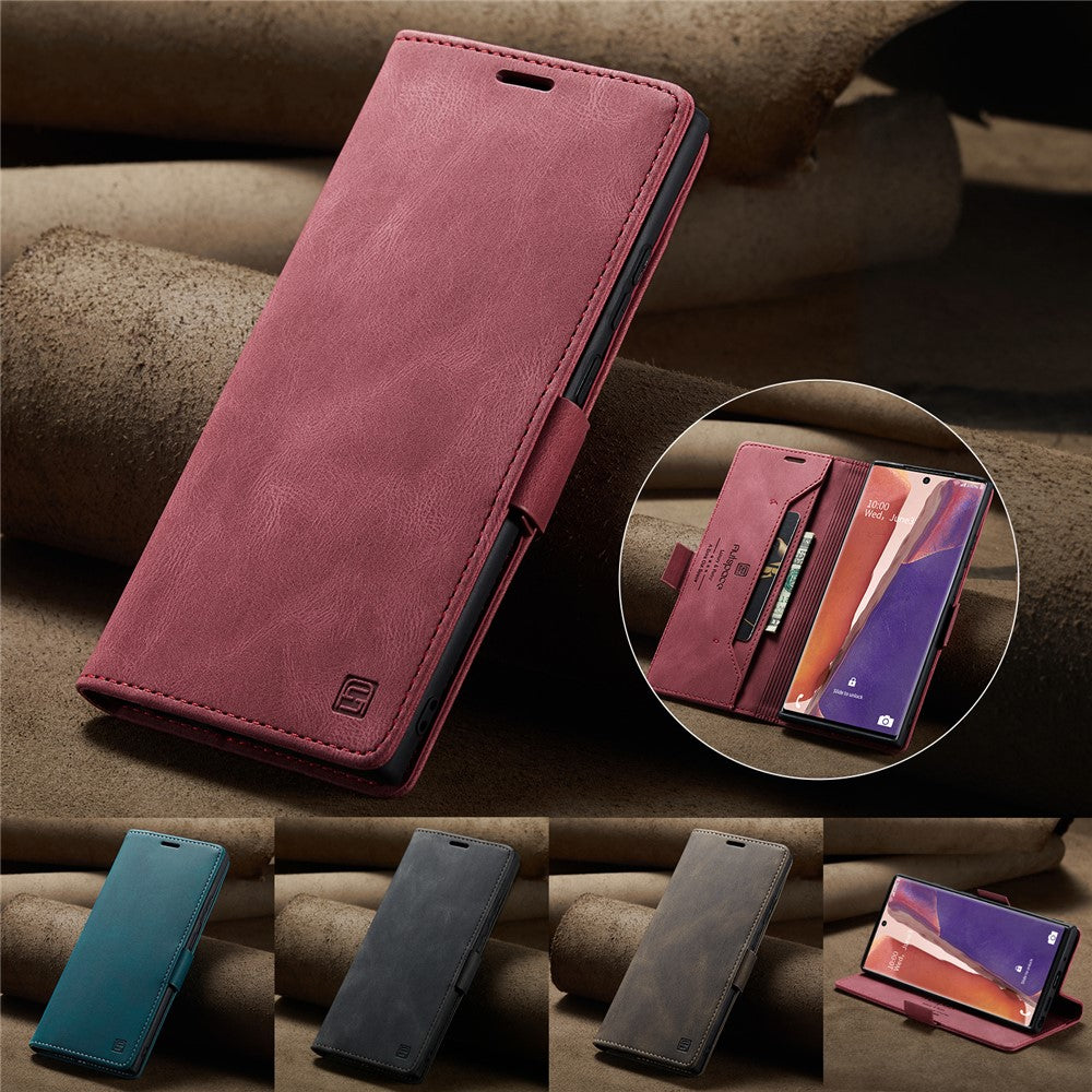 AUTSPACE Til Samsung Galaxy Note20 Wallet Case A01 Læder Stand Cover med RFID-blokerende kortholder