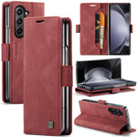 AUTSPACE For Samsung Galaxy Z Fold5 5G Wallet Case  A01 Leather Stand Cover with RFID Blocking Card Holder