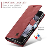 AUTSPACE For Samsung Galaxy Z Fold5 5G Wallet Case  A01 Leather Stand Cover with RFID Blocking Card Holder