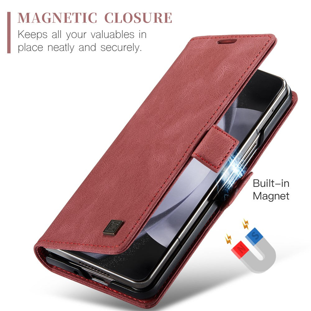 AUTSPACE For Samsung Galaxy Z Fold5 5G Wallet Case  A01 Leather Stand Cover with RFID Blocking Card Holder