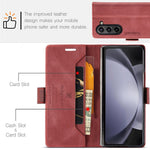 AUTSPACE For Samsung Galaxy Z Fold5 5G Wallet Case  A01 Leather Stand Cover with RFID Blocking Card Holder
