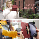 AUTSPACE For Samsung Galaxy Z Fold5 5G Wallet Case  A01 Leather Stand Cover with RFID Blocking Card Holder