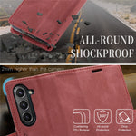 AUTSPACE For Samsung Galaxy Z Fold5 5G Wallet Case  A01 Leather Stand Cover with RFID Blocking Card Holder