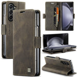 AUTSPACE For Samsung Galaxy Z Fold5 5G Wallet Case  A01 Leather Stand Cover with RFID Blocking Card Holder