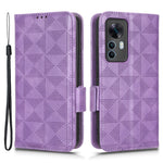 Anti-drop Cell Phone Case For Xiaomi Redmi K50 Ultra 5G / 12T 5G Imprinted Triangle Pattern PU Leather Wallet Stand Protective Cover