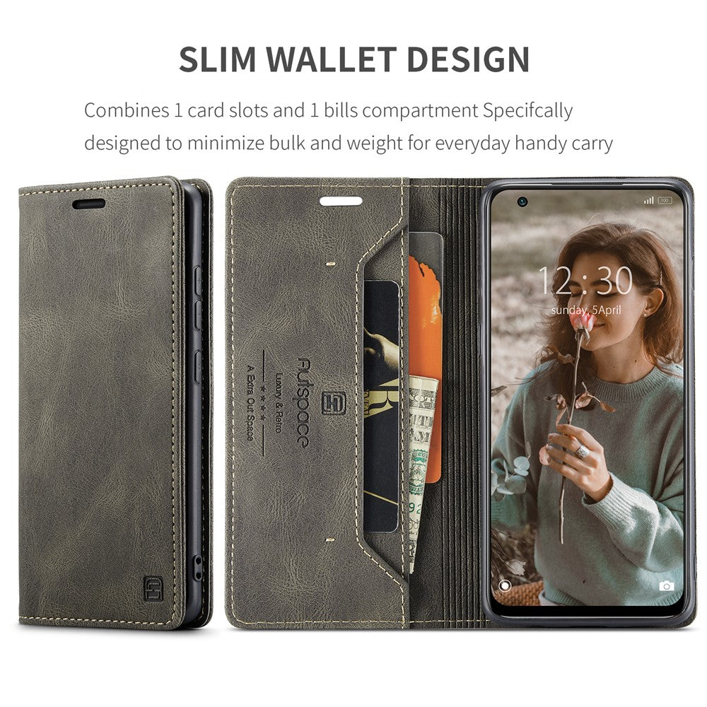 AUTSPACE For Xiaomi Mi 11 Wallet Case  A01 Leather Stand Cover with RFID Blocking Card Holder