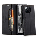 AUTSPACE For Xiaomi Mi 11 Wallet Case  A01 Leather Stand Cover with RFID Blocking Card Holder