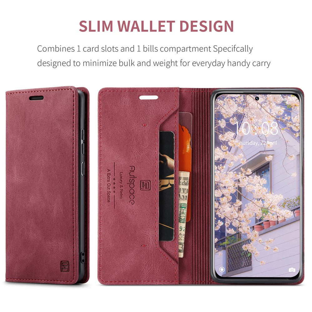 AUTSPACE For Xiaomi 12S Pro 5G / Xiaomi 12 Pro 5G Wallet Case  A01 Leather Stand Cover with RFID Blocking Card Holder