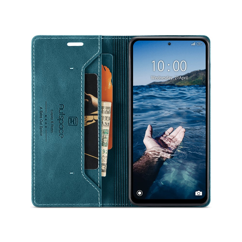 AUTSPACE For Xiaomi 14 Pro Wallet Case  A01 Leather Stand Cover with RFID Blocking Card Holder