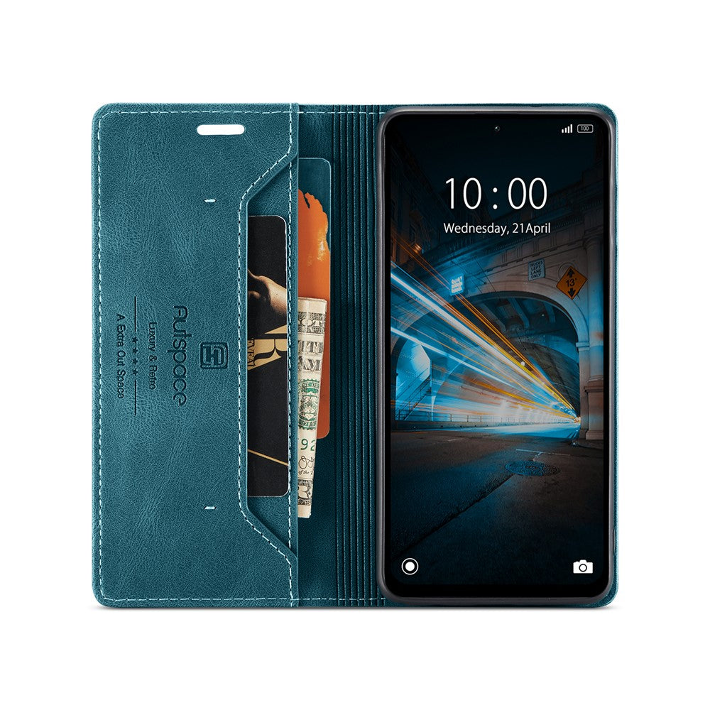 AUTSPACE For Xiaomi 14 Wallet Case  A01 Leather Stand Cover with RFID Blocking Card Holder