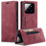AUTSPACE For Xiaomi 14 Wallet Case  A01 Leather Stand Cover with RFID Blocking Card Holder