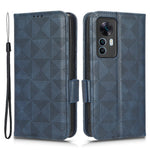 Shockproof Phone Case For Xiaomi 12T 5G / Redmi K50 Ultra 5G, Imprinted Triangle Pattern PU Leather Wallet Stand Folio Flip Protective Cover