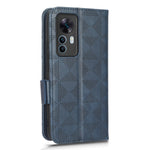 Shockproof Phone Case For Xiaomi 12T 5G / Redmi K50 Ultra 5G, Imprinted Triangle Pattern PU Leather Wallet Stand Folio Flip Protective Cover