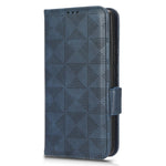 Shockproof Phone Case For Xiaomi 12T 5G / Redmi K50 Ultra 5G, Imprinted Triangle Pattern PU Leather Wallet Stand Folio Flip Protective Cover