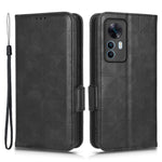 Shockproof Phone Case For Xiaomi 12T 5G / Redmi K50 Ultra 5G, Imprinted Triangle Pattern PU Leather Wallet Stand Folio Flip Protective Cover