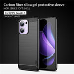 MOFI För Oppo Reno13 F 5G (Reno 13 FS 5G) / 4G Bakstycke Borstad Textur Kolfiber Mjukt TPU-skal
